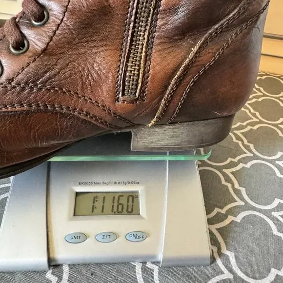 Steve Madden Womens Troopa Combat Boots Sz 8.5 Brown Leather Biker Lace Up Boho - Picture 12 of 12